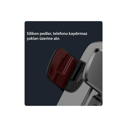 Yesido C186 Izgara Klipsli ve Vantuzlu 15W Kablosuz Şarjlı Araç Tutucu - Siyah
