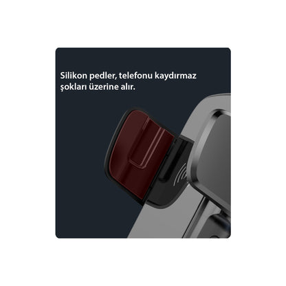 Yesido C186 Izgara Klipsli ve Vantuzlu 15W Kablosuz Şarjlı Araç Tutucu