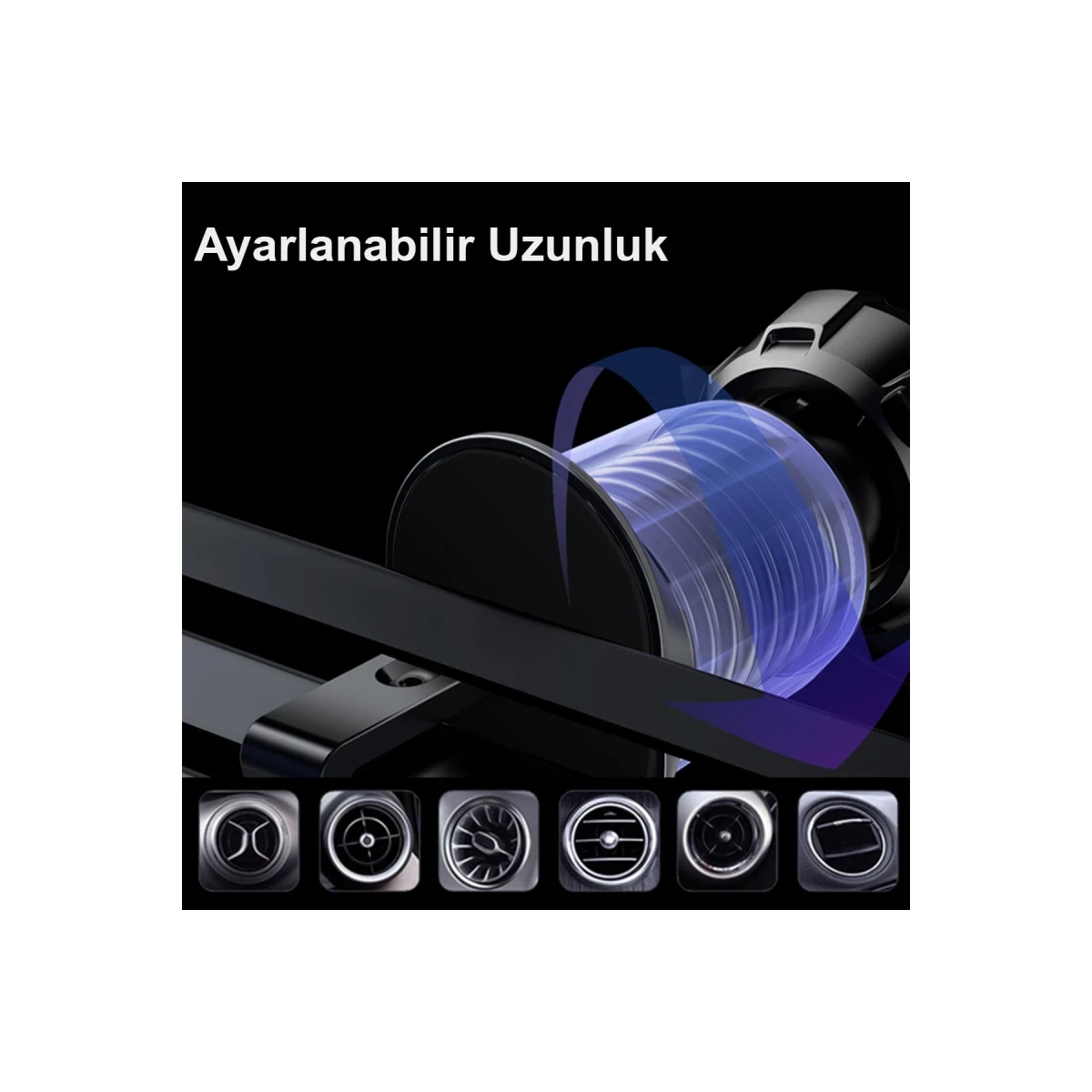 Yesido C190 Izgara Klipsli 15W Kablosuz Şarjlı Magsafe Araç Tutucu - Siyah