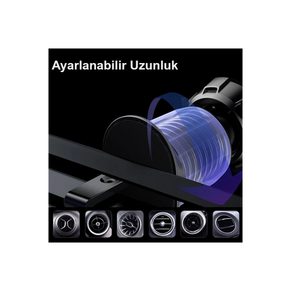 Yesido C190 Izgara Klipsli 15W Kablosuz Şarjlı Magsafe Araç Tutucu - Siyah