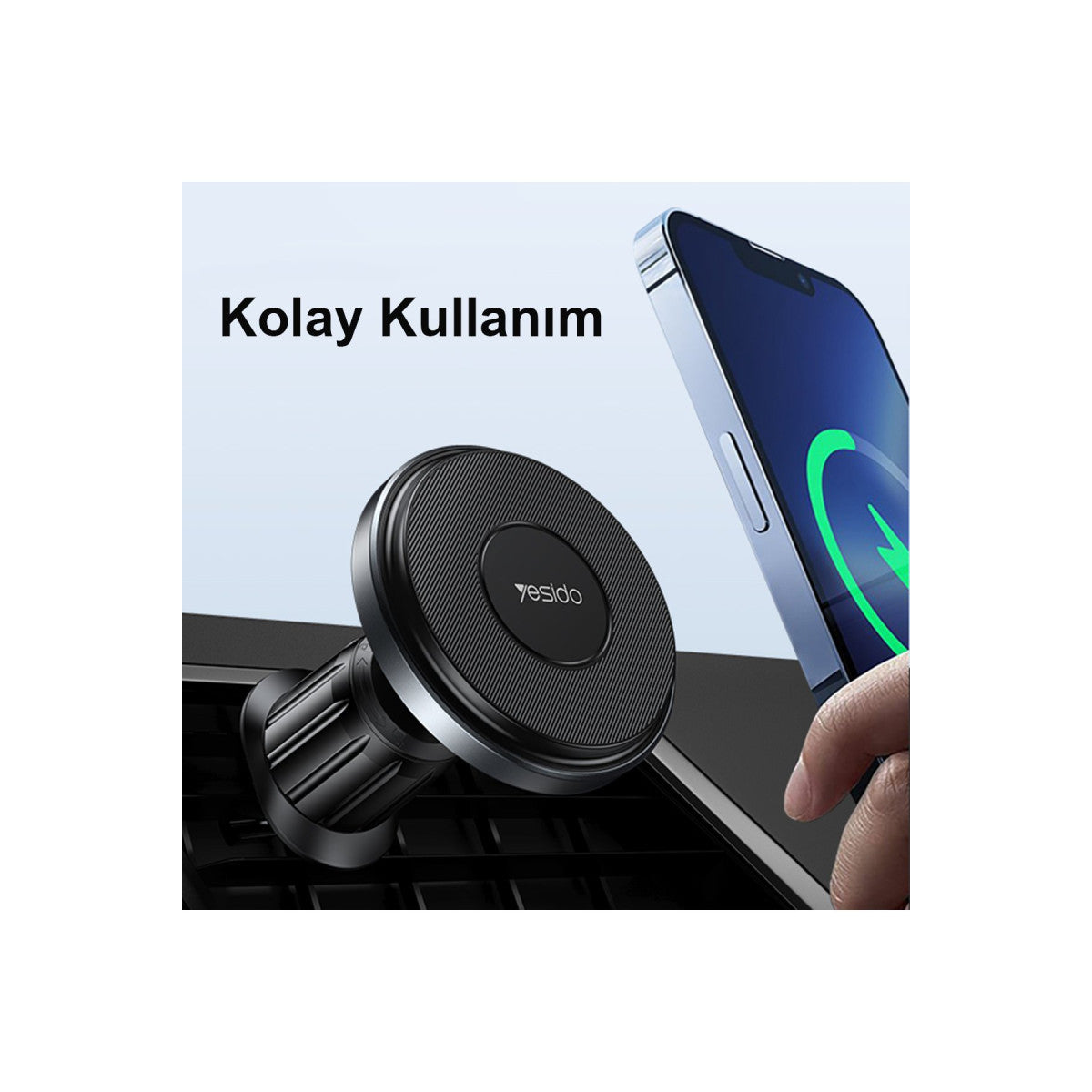 Yesido C190 Izgara Klipsli 15W Kablosuz Şarjlı Magsafe Araç Tutucu