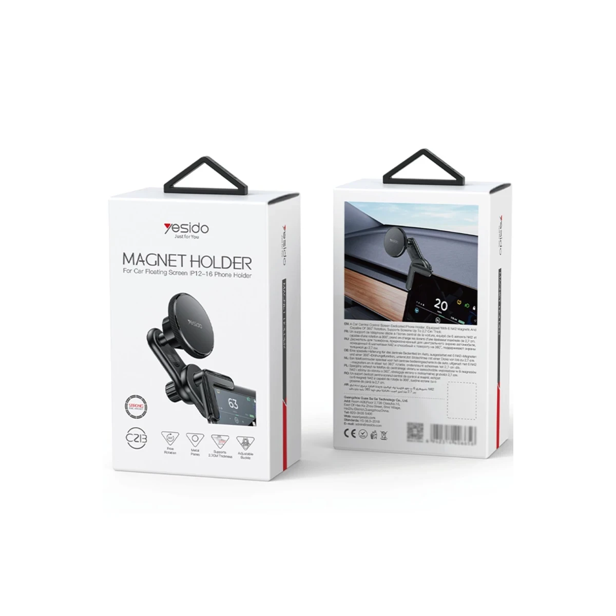Yesido C213 360 Derece Ayarlanabilir Araç CarPlay Ekranına Sabitlenen Magsafe Araç Tutucu - Siyah