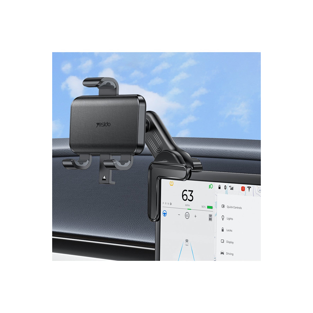 Yesido C250 360 Derece Ayarlanabilir Araç CarPlay Ekranına Sabitlenen Araç Telefon Tutucu