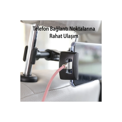 Yesido C29 360 Derece Ayarlanabilir Klipsli Koltuk Arkası Telefon Tablet Tutucu - Siyah