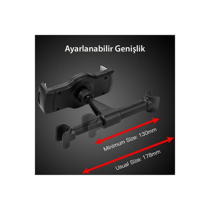 Yesido C29 360 Derece Ayarlanabilir Klipsli Koltuk Arkası Telefon Tablet Tutucu