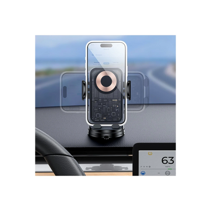 Yesido C307 Yapışkanlı 360 Derece Ayarlanabilir Cam Yüzeyli 15W Kablosuz Şarjlı Magsafe Araç Tutucu - Siyah
