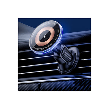 Yesido C308 Izgara Klipsli Cam Yüzeyli 15W Kablosuz Şarjlı Magsafe Araç Tutucu
