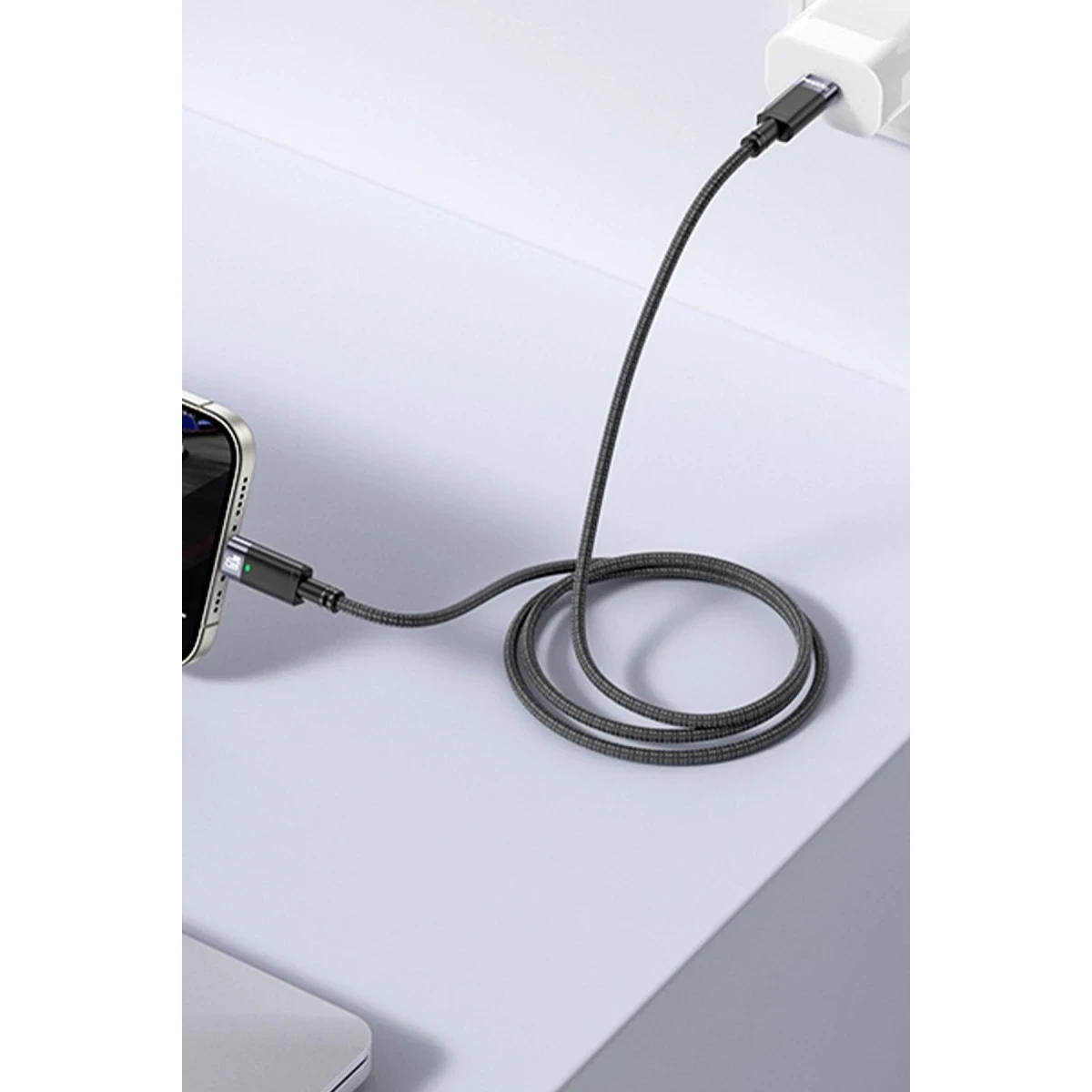 Yesido CA160 1.2M 60W Type-C to Type-C Otomatik Şarj Kesme Özellikli PD Hızlı Şarj Kablosu - Siyah