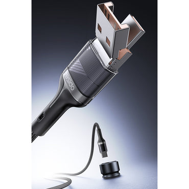 Yesido CA165C 1.2M 2in1 Bir Ucu USB ve Type-C to Type-C PD Hızlı Şarj Kablosu