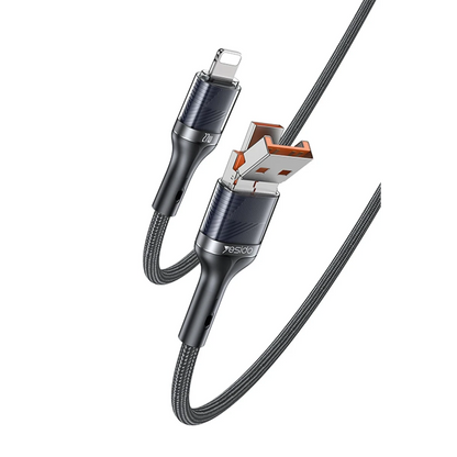 Yesido CA165L 1.2M Bir Ucu USB ve Type-C to Lightning PD Hızlı Şarj Kablosu - Siyah