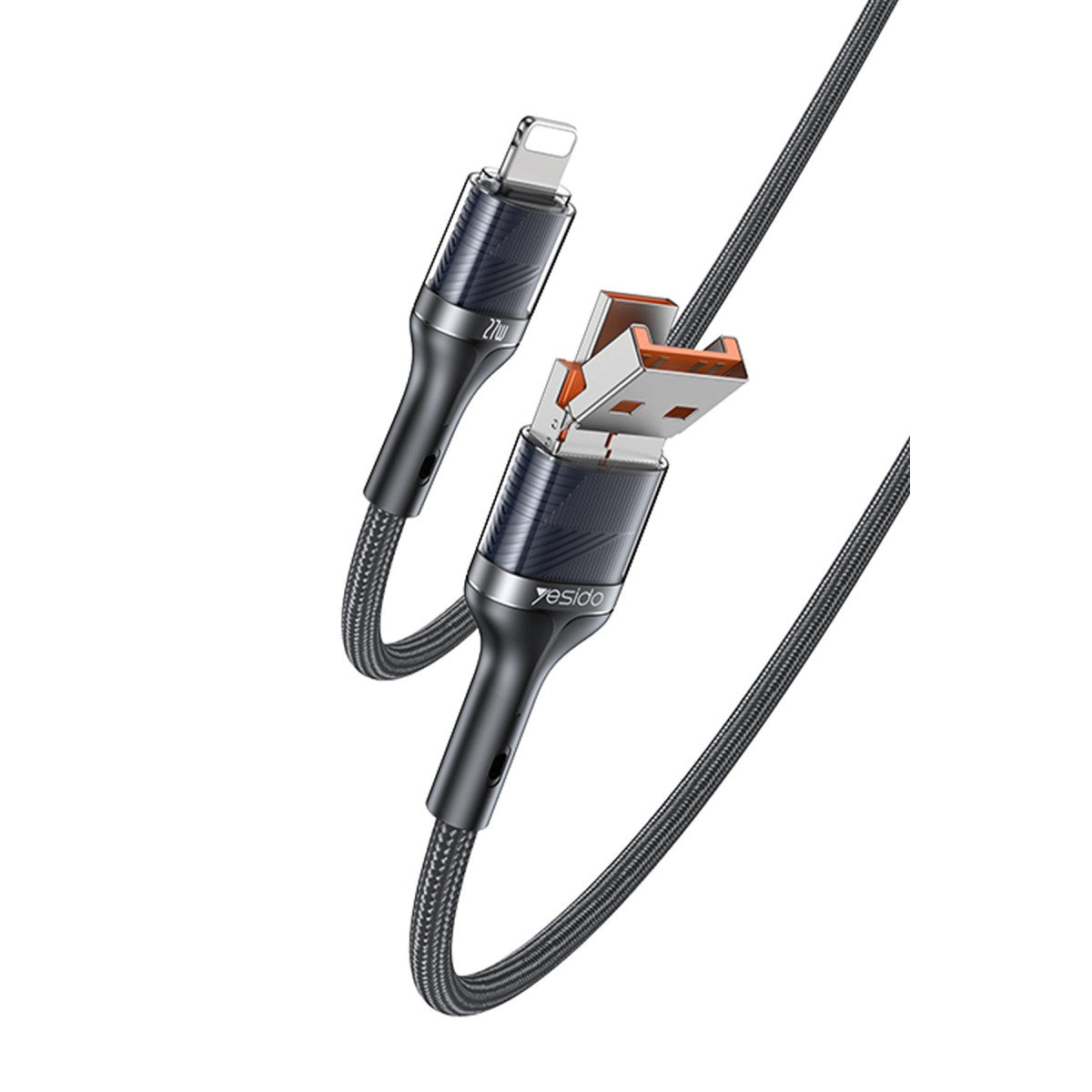 Yesido CA165L 1.2M Bir Ucu USB ve Type-C to Lightning PD Hızlı Şarj Kablosu