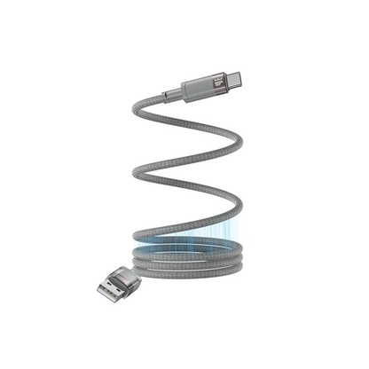 Yesido CA173 1M 60W USB to Type-C Manyetik Katlanma Özellikli PD Hızlı Şarj Kablosu - Gri