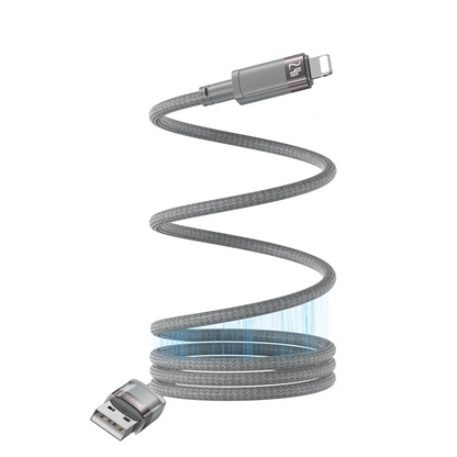 Yesido CA174 1M 27W USB to Lightning Manyetik Katlanma Özellikli PD Hızlı Şarj Kablosu - Gri