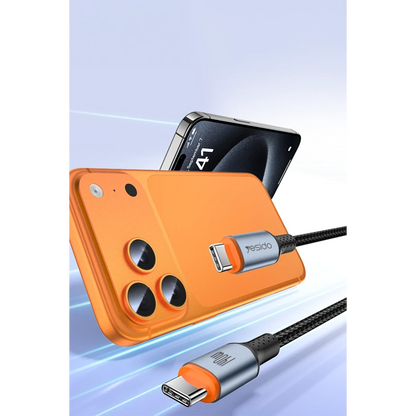 Yesido CA212 1M 140W Type-C to Type-C PPS Destekli Hızlı Şarj Kablosu - Siyah