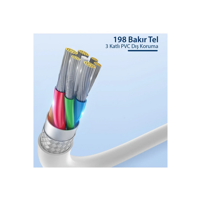 Yesido CA71 1M 2A Usb to Lightning Hızlı Şarj Kablosu - Beyaz