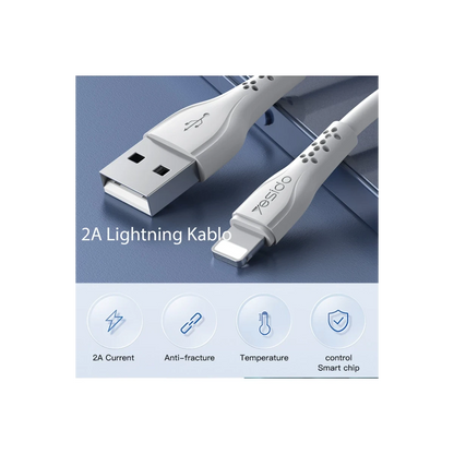 Yesido CA71 1M 2A Usb to Lightning Hızlı Şarj Kablosu - Beyaz