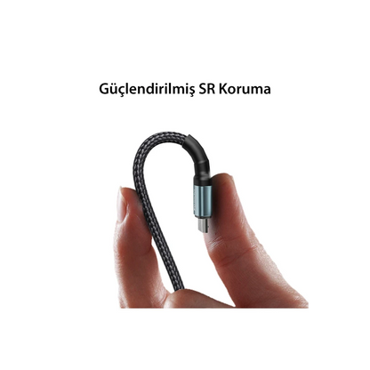 Yesido CA74 1.2M 2.4A Hasırlı Usb to Lightning Hızlı Şarj Kablosu - Siyah