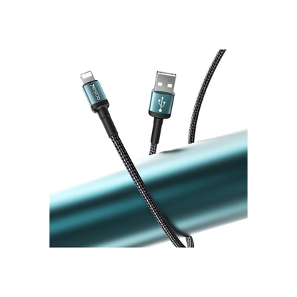 Yesido CA74 1.2M 2.4A Hasırlı Usb to Lightning Hızlı Şarj Kablosu - Siyah