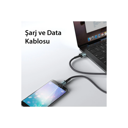 Yesido CA74 1.2M 2.4A Hasırlı Usb to Lightning Hızlı Şarj Kablosu - Siyah