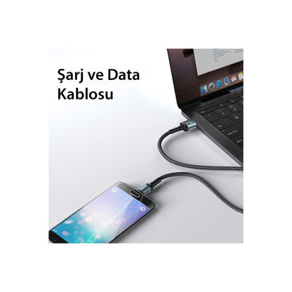 Yesido CA74 1.2M 2.4A Hasırlı Usb to Type-C Hızlı Şarj Kablosu