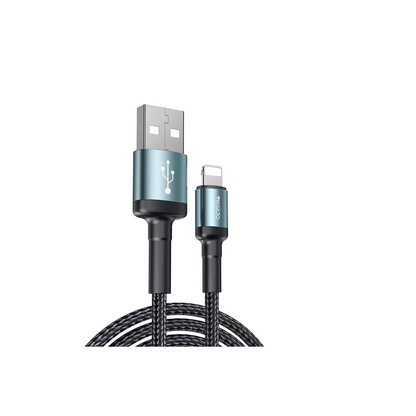 Yesido CA75 2M 2.4A Hasırlı Usb to Lightning Hızlı Şarj Kablosu - Siyah