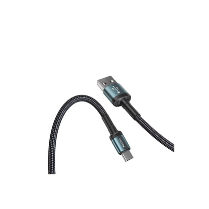 Yesido CA75 2M 2.4A Hasırlı Usb to Lightning Hızlı Şarj Kablosu - Siyah