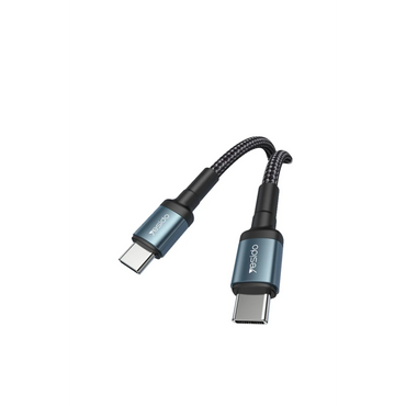 Yesido CA78 1.2M 60W Hasırlı Type-C to Type-C PD Hızlı Şarj Kablosu - Siyah