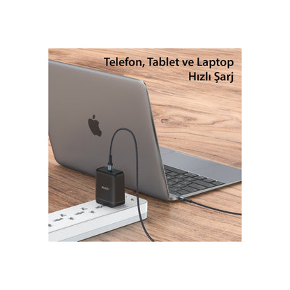 Yesido CA78 1.2M 60W Hasırlı Type-C to Type-C PD Hızlı Şarj Kablosu