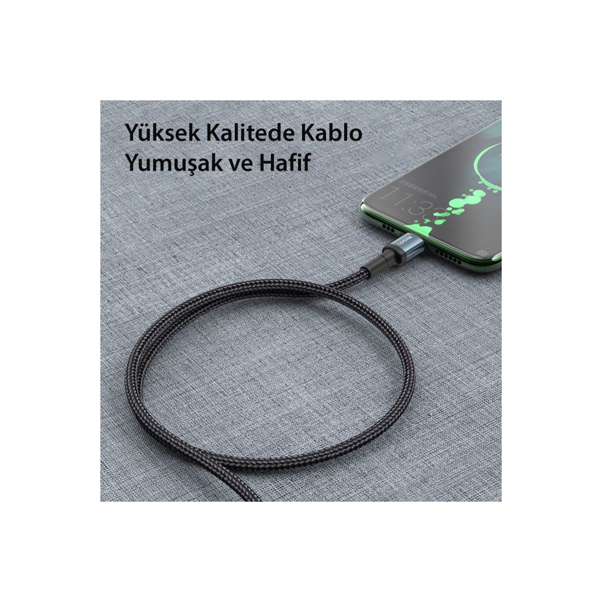 Yesido CA78 1.2M 60W Hasırlı Type-C to Type-C PD Hızlı Şarj Kablosu