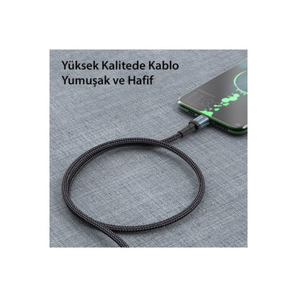 Yesido CA78 1.2M 60W Hasırlı Type-C to Type-C PD Hızlı Şarj Kablosu