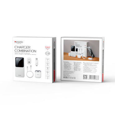 Yesido CG10 5in1 12W Şarj Aleti Kablo Powerbank Flash Bellek Airpods Set