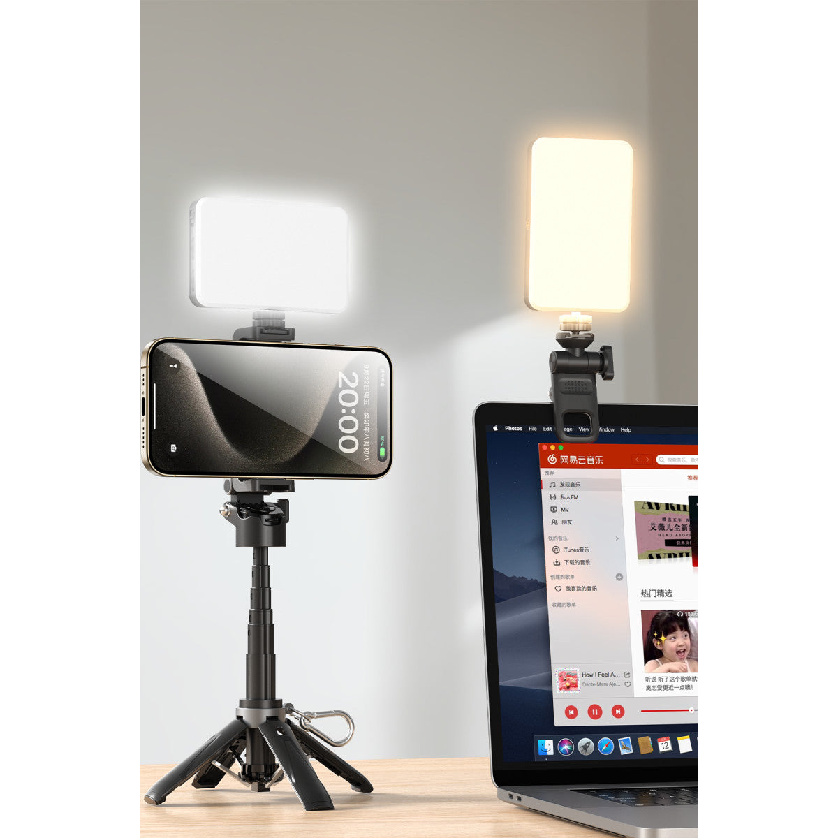 Yesido DH12 Ultra İnce Mini Tripodlu 120 Adet Ledli Yayın Işığı