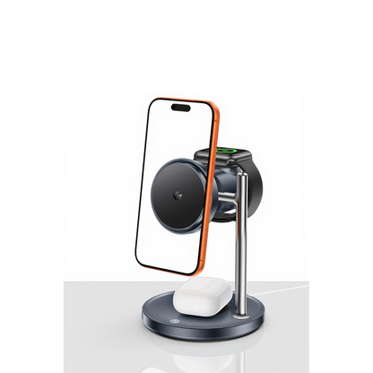 Yesido DS40 Qi2.2 25W Hızlı Şarj Destekli Apple Watch ve Samsung Watch Uyumlu Manyetik Masaüstü Kablosuz Şarj Cihazı  - Siyah