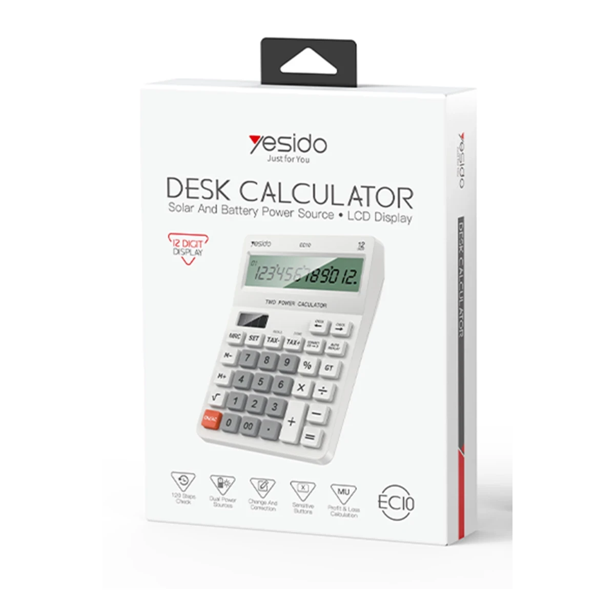 Yesido EC10 Güneş Enerjili Hesap Makinesi - Beyaz
