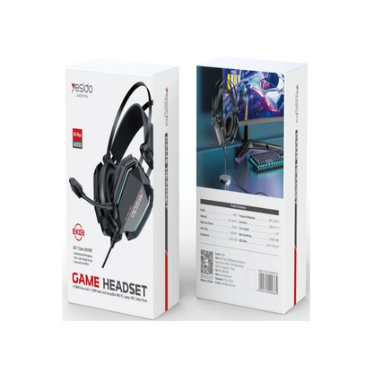 Yesido EK03 Kafaüstü Kablolu RGB Gaming Kulaklık - Siyah