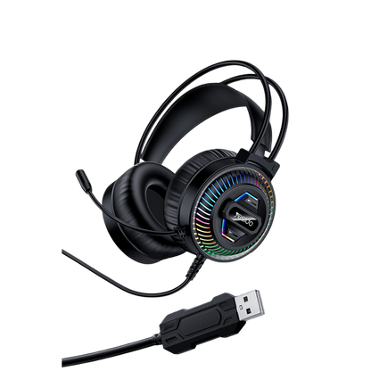 Yesido EK06 RGB Işıklı Mikrofonlu Kablolu Oyuncu Kulaklığı - Siyah
