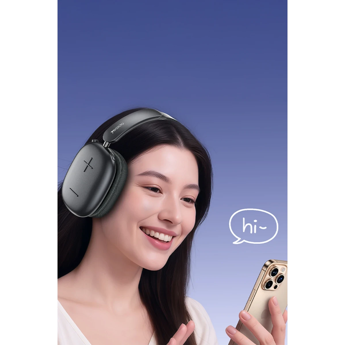Yesido EP10 BT 5.4 USB-C Şarj Destekli Kafaüstü Bluetooth Kulaklık – Siyah