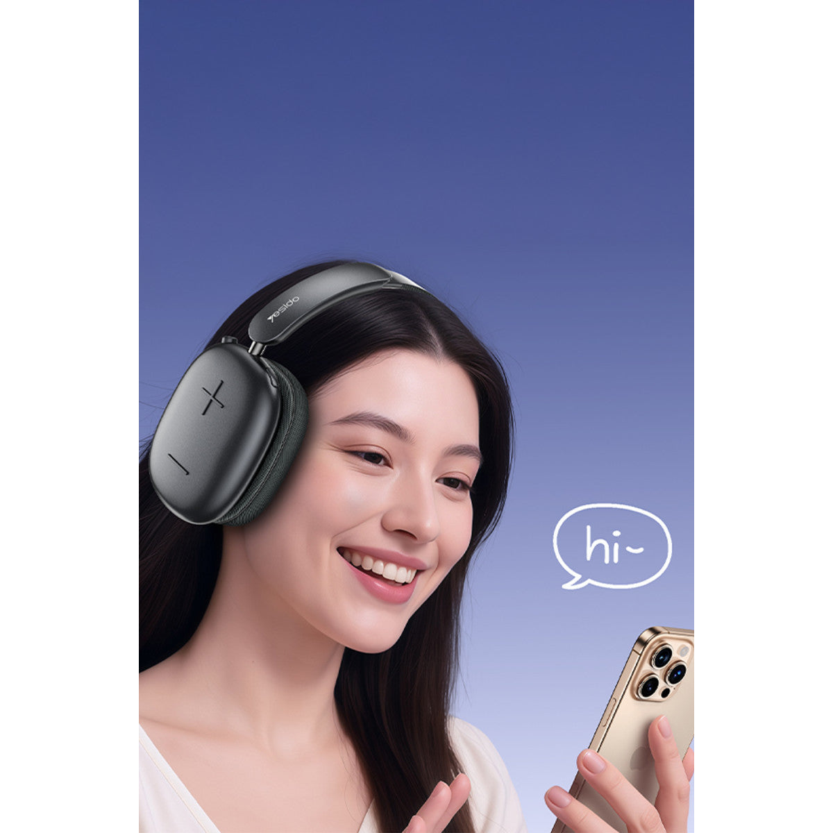 Yesido EP10 BT 5.4 USB-C Şarj Destekli Kafaüstü Bluetooth Kulaklık – Siyah