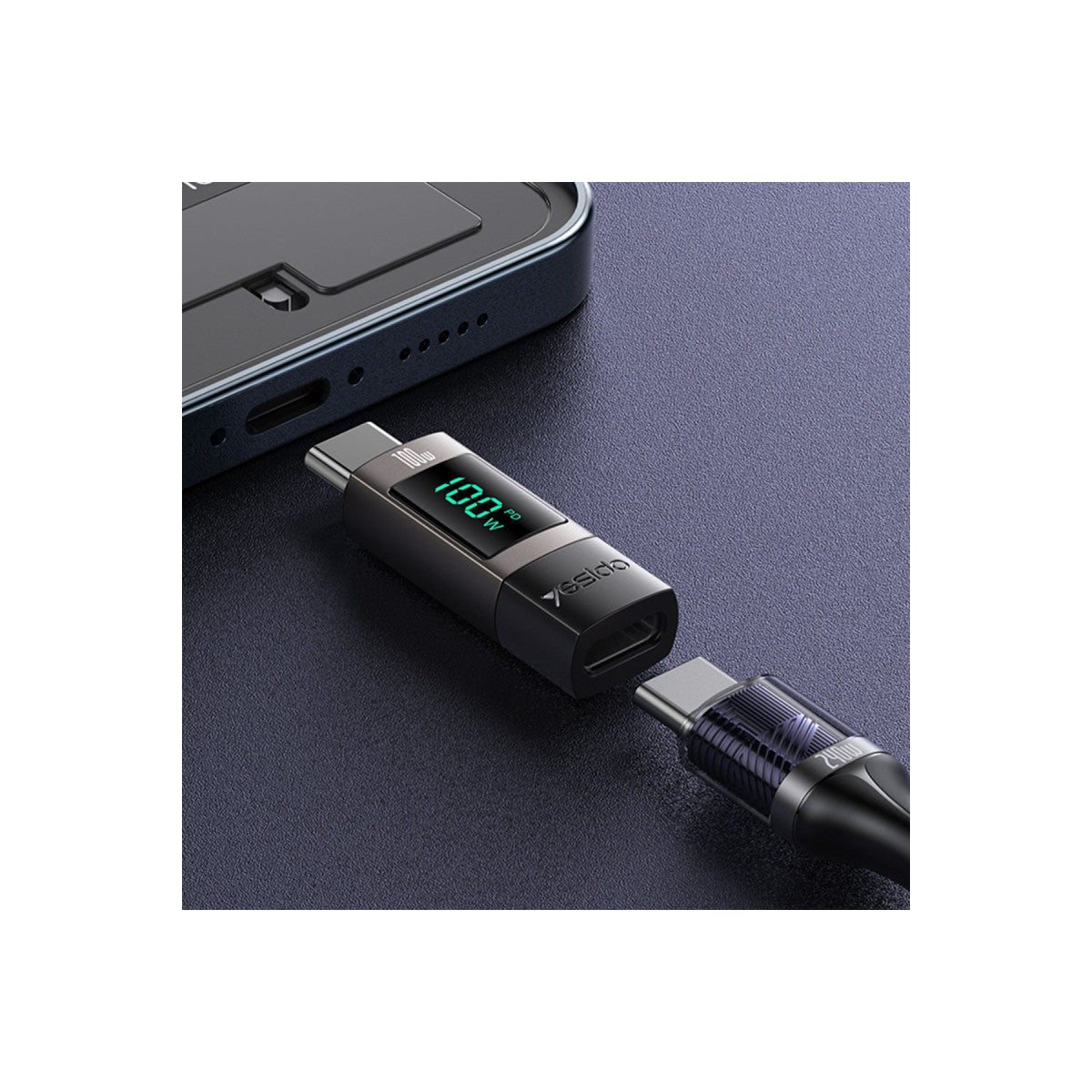 Yesido GS24 Type-C to Type-C 100W Dijital Ekranlı Dönüştürücü