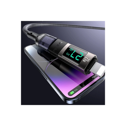 Yesido GS25 Lightning to Type-C 27W Dijital Ekranlı Dönüştürücü - Siyah