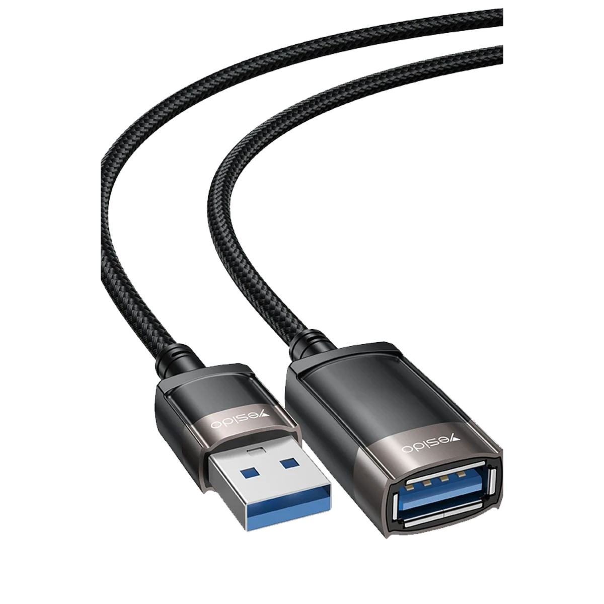 Yesido GS26 1.5M USB to Dişi USB 480 Mbps Data Aktarım Hızlı Dönüştürücü Kablo - Siyah