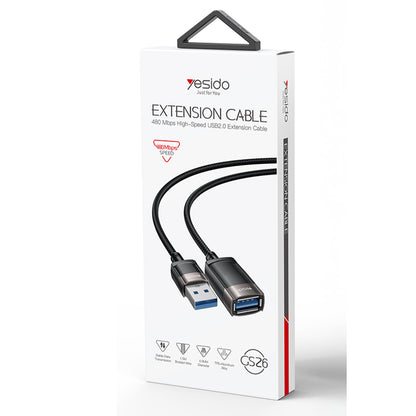 Yesido GS26 1.5M USB to Dişi USB 480 Mbps Data Aktarım Hızlı Dönüştürücü Kablo