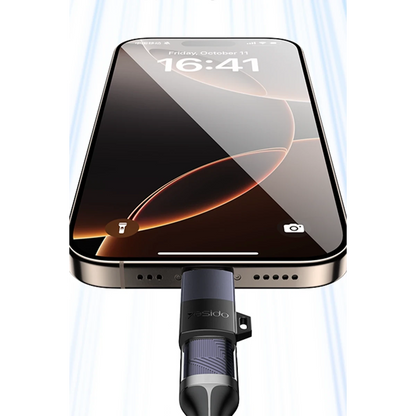 Yesido GS28 Type-C to Lightning 480 Mbps Data ve 60W Hızlı Şarj Destekli OTG Dönüştürücü - Siyah