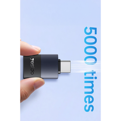Yesido GS31 Type-C to USB 3.0 5 GB/S Data ve 18W Hızlı Şarj Destekli OTG Dönüştürücü - Siyah