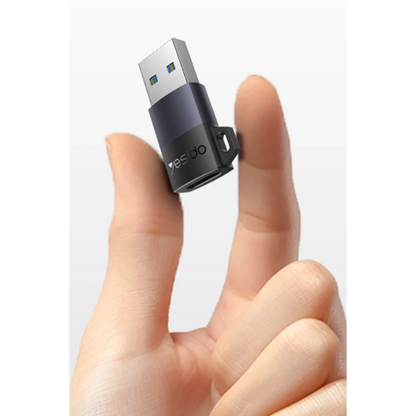 Yesido GS34 USB to Type-C 480 Mbps Data ve 18W Hızlı Şarj Destekli OTG Dönüştürücü - Siyah