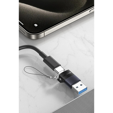Yesido GS34 USB to Type-C 480 Mbps Data ve 18W Hızlı Şarj Destekli OTG Dönüştürücü - Siyah