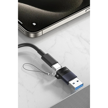 Yesido GS34 USB to Type-C 480 Mbps Data ve 18W Hızlı Şarj Destekli OTG Dönüştürücü - Siyah