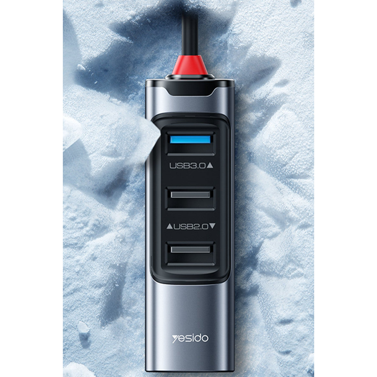 Yesido HB20 5in1 1 Adet USB 3.0 / 2 Adet Usb 2.0 / 1 Adet 100W Type-C Çıkışlı Usb ve Type-C Girişli Hub Dönüştürücü