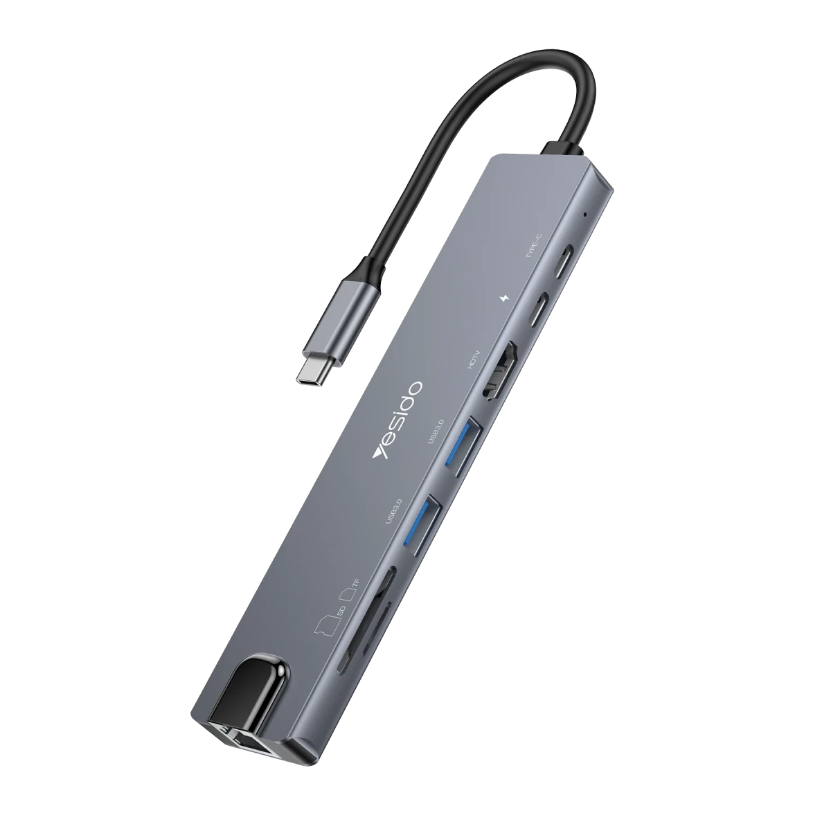 Yesido HB27 8in1 100W PD 1 GBPS Ethernet 4K Hub Dönüştürücü - Siyah