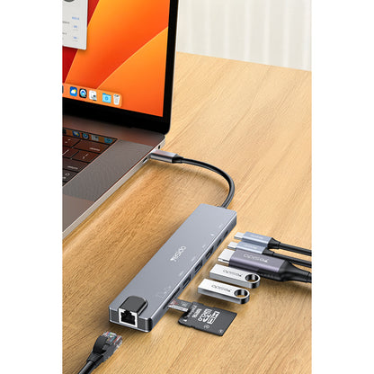 Yesido HB27 8in1 100W PD 1 GBPS Ethernet 4K Hub Dönüştürücü